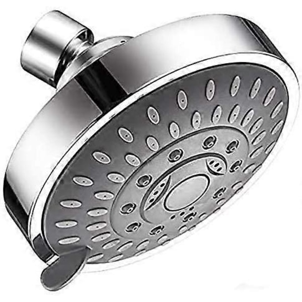 Högtrycks Fast Duschhuvud, Diameter 10cm, 5 Justerbara Sprutlägen, Roterbar 360 Grader, Anti-Lågt Vattentryck, Kromplätering, Lämplig för