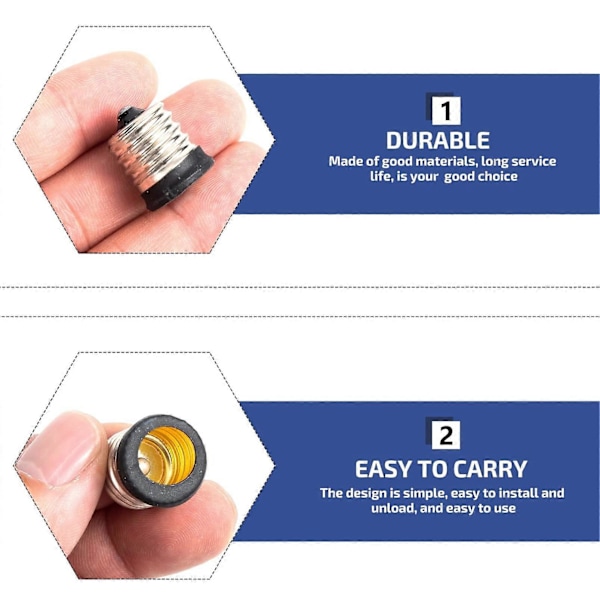 LED-ljusadapter - 8 st Lamphållarkonverterare Glödlampssockeladapter Glödlampshållare Tillbehör (E17 till E14)