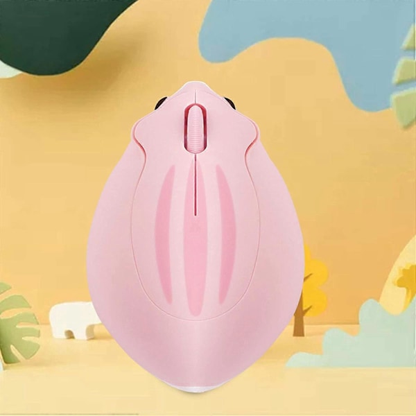 Hamsterformad Trådlös Tyst Mus Söt Mini Portabel Rese Djurmöss 1200DPI Optisk Liten (Rosa)