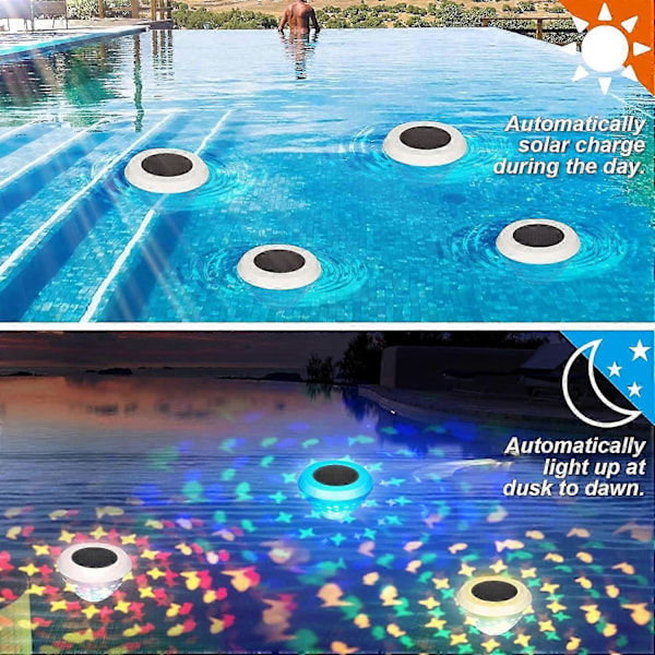 Poolbelysning, Solcellsdriven Flytande Poolbelysning LED med Färgskiftande Solcellslampa för Vattenfunktion Vattentät Flytande Lampa för Simning