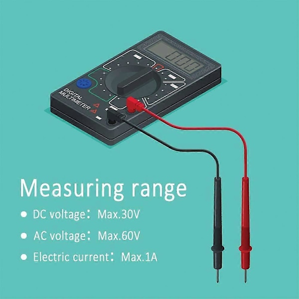8 st Testprober, Testkablar för multimeter i rostfritt stål Multifunktionell testkabel (Röd och Svart)