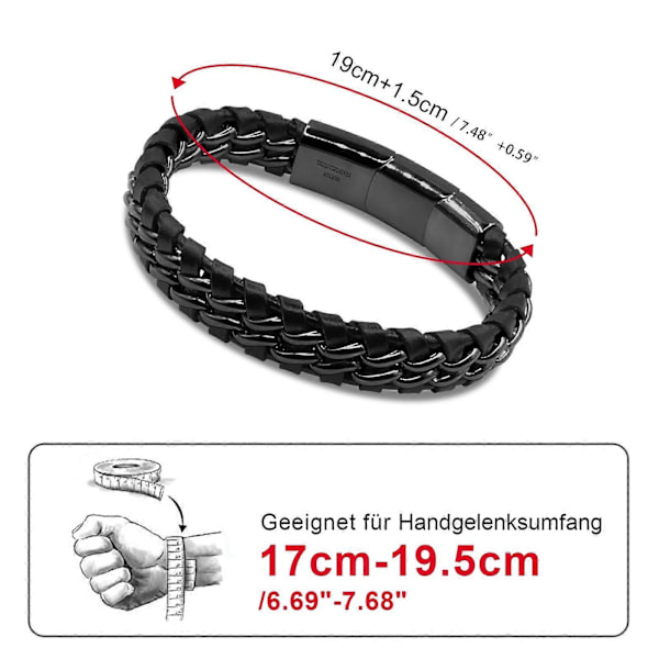 Premium läderarmband för män med smyckeskrin, magnetlås i rostfritt stål. En bra presentidé