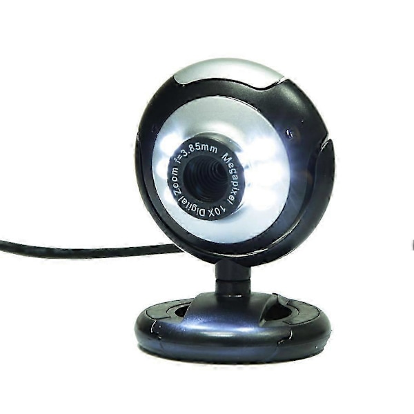 USB Webbkamera Hög Klarhet 12.0MP 6 LED Nattlampa Webbkamera Inbyggd Mikrofon för PC Laptop
