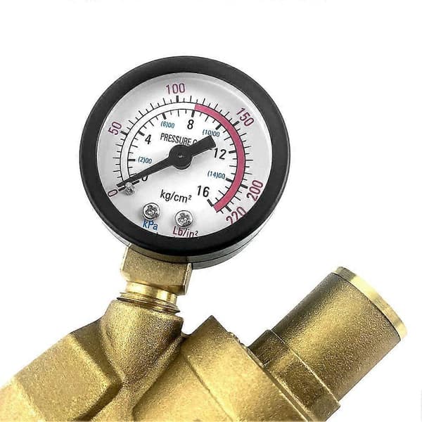 DN20 Vattenreducerare i mässing med justerbar tryckreduceringsventil och manometer