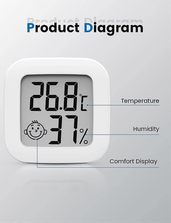 Mini Högprecisions Digital Hygrometer Termometer för Inomhusbruk - Termo-Hygrometer Komfortnivåindikator