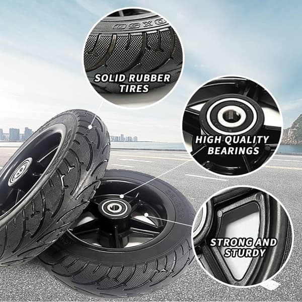 (1 st) 200x50 Solid Däck Hjul För Elektrisk Skoter Bil 8 tum Solid Hjul-hz