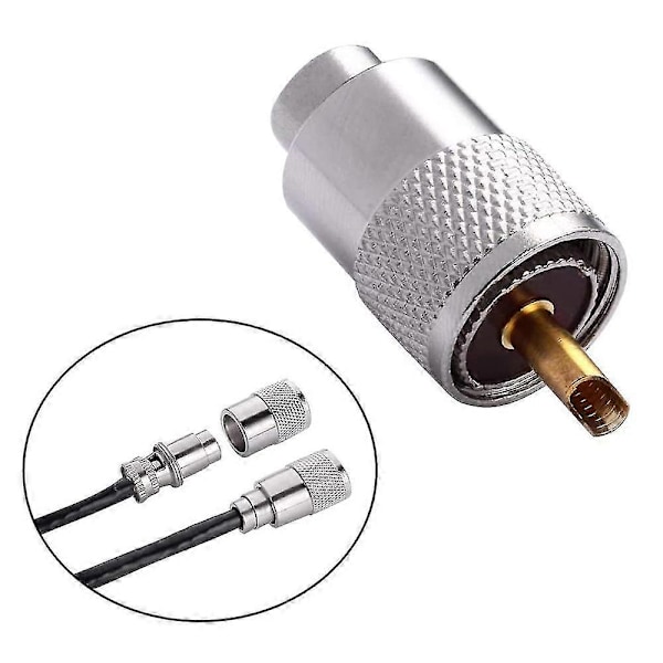 10-pack UHF/PL-259 lödkontakt med reducerare för RG8X, RG8, RG59, LMR-400, RG-213 koaxialkabel