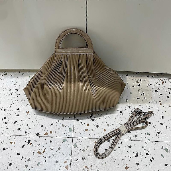 Sammetshandväska Skrynklig Design Clutch Väska Axelremsväska Crossbody Väska Ryggsäck