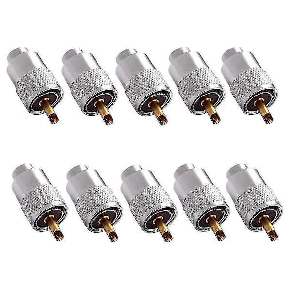 10-pack UHF/PL-259 lödkontakt med reducerare för RG8X, RG8, RG59, LMR-400, RG-213 koaxialkabel