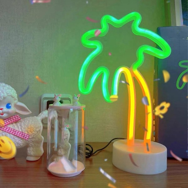 LED Nattlampa Kreativ Form Flimmerfri Energibesparande Icke-Bländande Bred Användning Ögonskydd Ananas Kokospalm Skrivbords LED Neonlampa