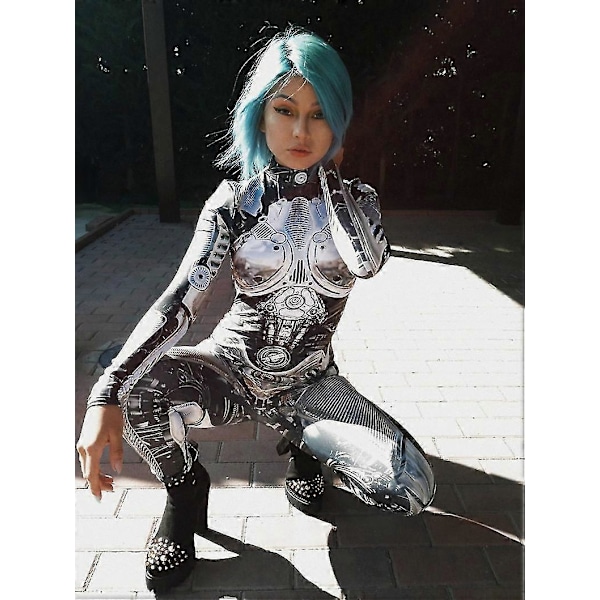 (Newway) Bebetter Cyborgdräkt, Halloweendräkt Dam, Robotdräkt Dam, Halloweenkostym Dam, Kostymer för Kvinnor, Pardräkter, Robot C M