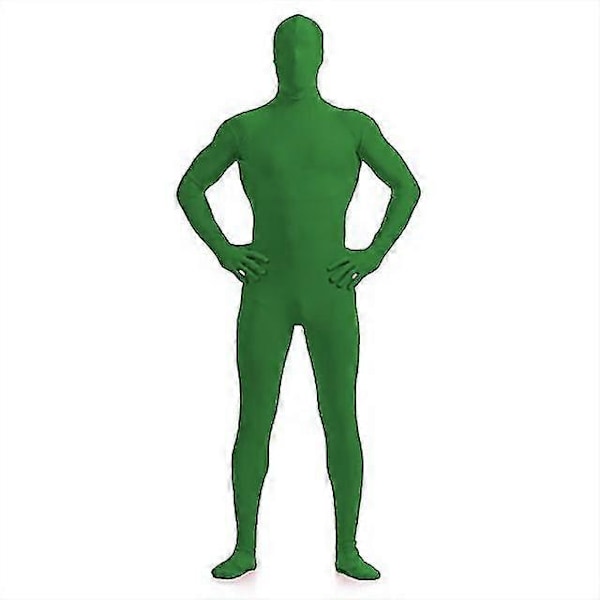 Halloween Osynlig Morph Suit Party Kostym Vuxen Herr och Dam Helkropps Spandex Jumpsuit Green XS