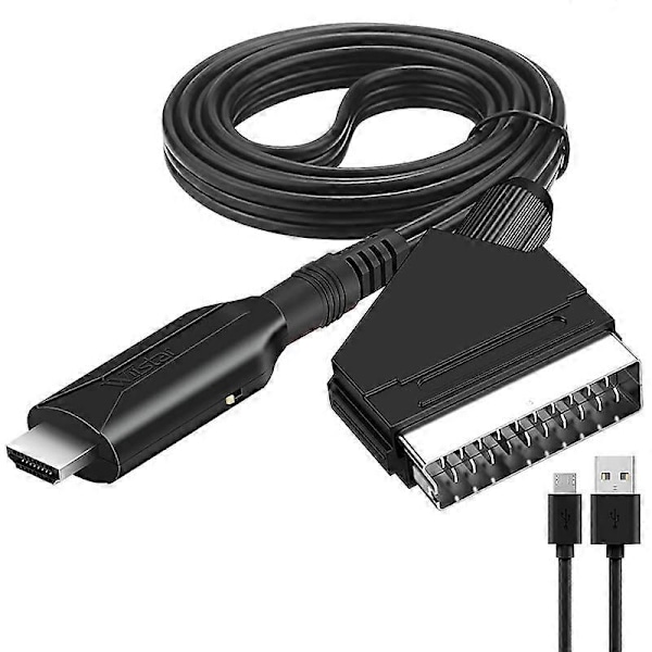 Scart till HDMI-omvandlare med USB-kabelstöd HDMI 720/1080P