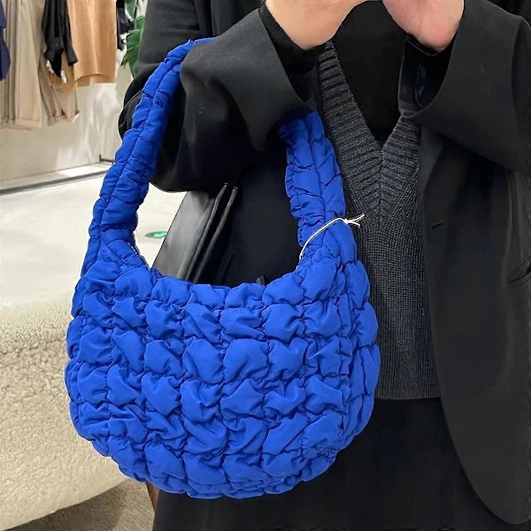 Typ D Stor Kapacitet Polyester Plisserad Design Dam Handväska Stilren Enkel Axelväska