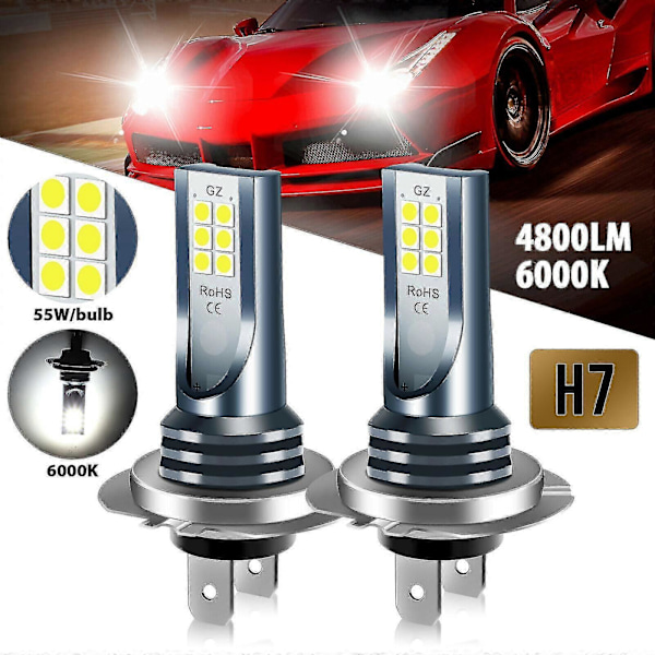 4x H7 LED Strålkastarlampa Kit Helljus Halvljus 220w 60000lm Super Stark 6000k Vit