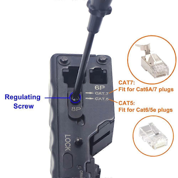 RJ45 Krympverktyg Professionellt Nätverkskrympverktyg för RJ45 Cat7 Cat6a Cat6 Cat5 RJ11 Ethernetkabelkontakter
