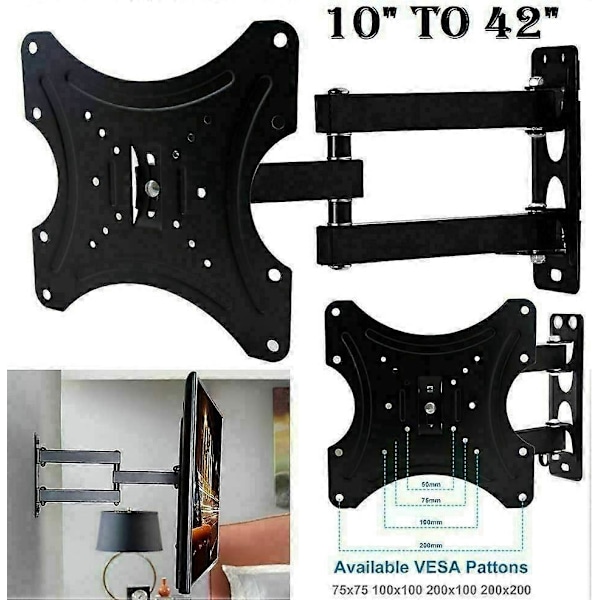 TV Väggfäste Vridbar Tiltbar 10 21 23 26 32 37 40 42\" Tum Plasma 3D LED LCD Skärm