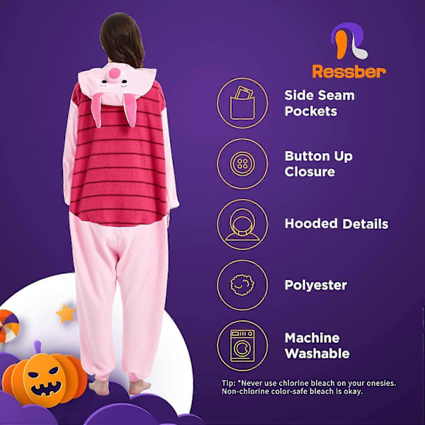 Unisex Vuxen Onesie Pyjamas Djur Heldräkt Halloween Kostym Jul Sovkläder Jumpsuit Piglet X-Large