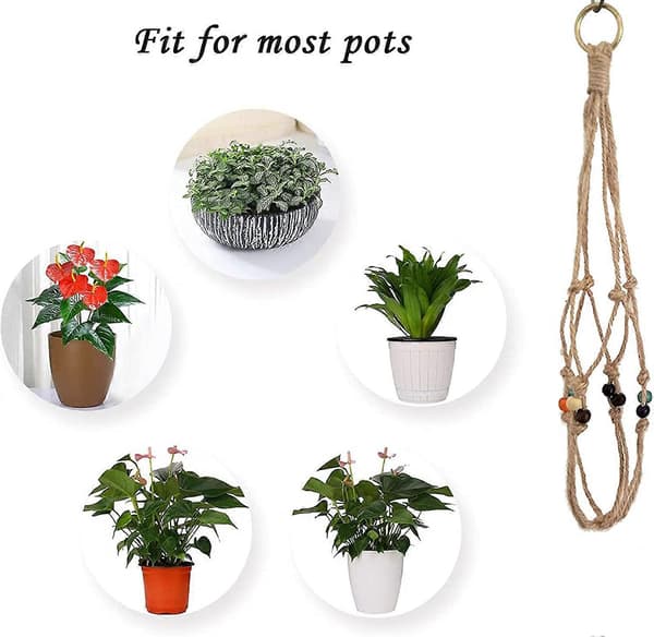 3 st Macrame Växthängare Bohemisk Rep Handvävda Blommor Bomullsrep