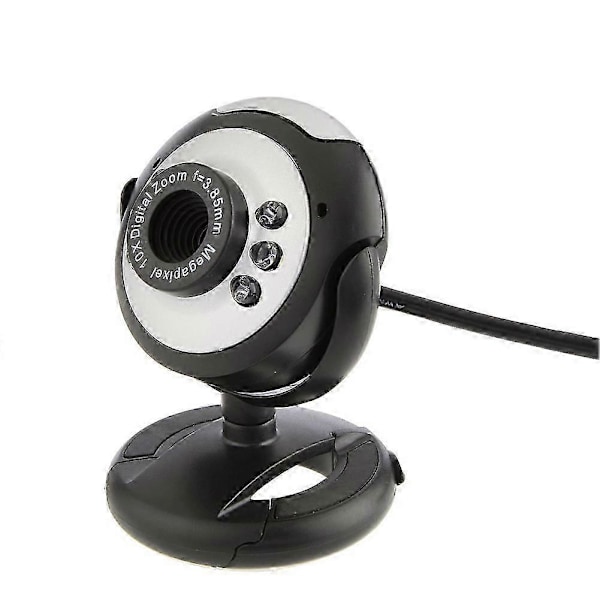 USB Webbkamera Hög Klarhet 12.0MP 6 LED Nattlampa Webbkamera Inbyggd Mikrofon för PC Laptop