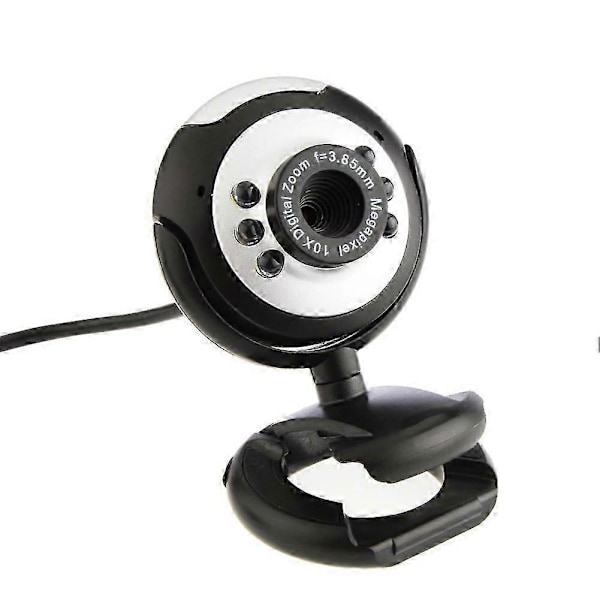USB Webbkamera Hög Klarhet 12.0MP 6 LED Nattlampa Webbkamera Inbyggd Mikrofon för PC Laptop