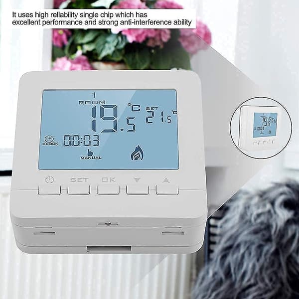 Digital LCD Display Termostat Smart Temperaturkontroller 5A Värme Uppvärmning Digital Termostat Tydlig Komfort Programmerbar Knappversion