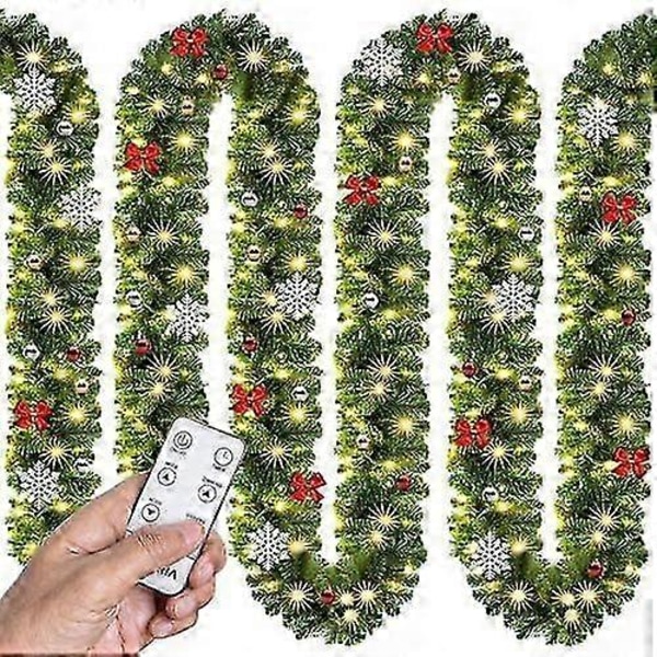 Julgirlang Belyst Dekoration Fjärrkontroll 5m 80 LED Timer Dimbar 7 Ljuslägen Utomhus Juldekoration Julgirlang Gran