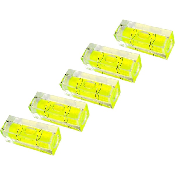 Vattenpass, 5-pack, 15 x 15 x 40 mm, Precisionsvattenpass med luftbubbla, Minivattenpass
