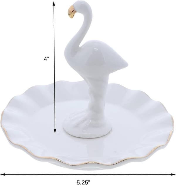 Stor Figurin Ringhållare Smyckesbricka-Flamingo
