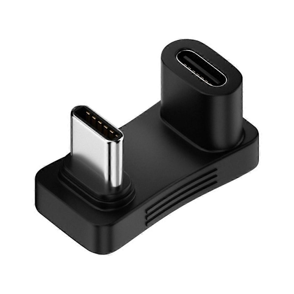 180 Graders USB C Adapter, 2-pack U-formad USB Typ-C Hane till USB-C Hona Kontakt med PD 100W Snabbladdning 4K@60Hz Video, USB C Vinkel Förlängare