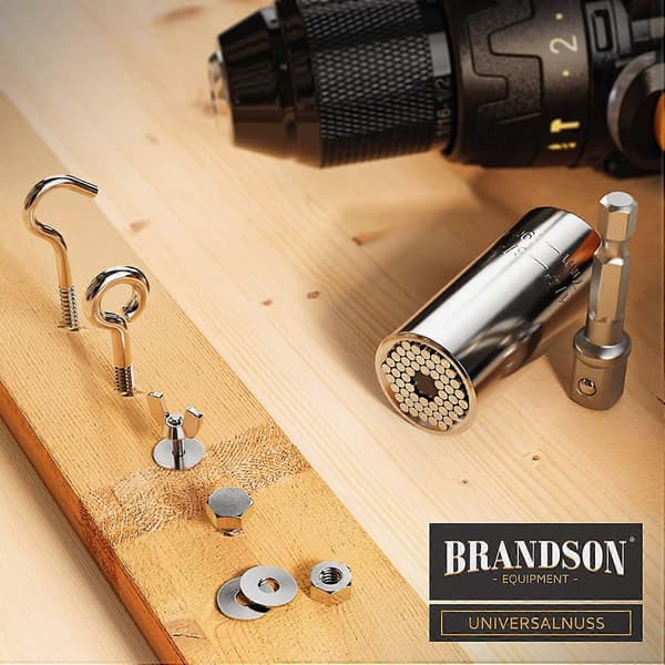 Premium Universalnyckel, Multifunktionsadapter - Kraftgrepp Mutter Reparationshandverktyg 7-19mm med Adapter
