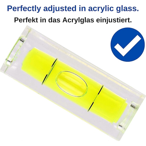 Vattenpass, 5-pack, 15 x 15 x 40 mm, Precisionsvattenpass med luftbubbla, Minivattenpass