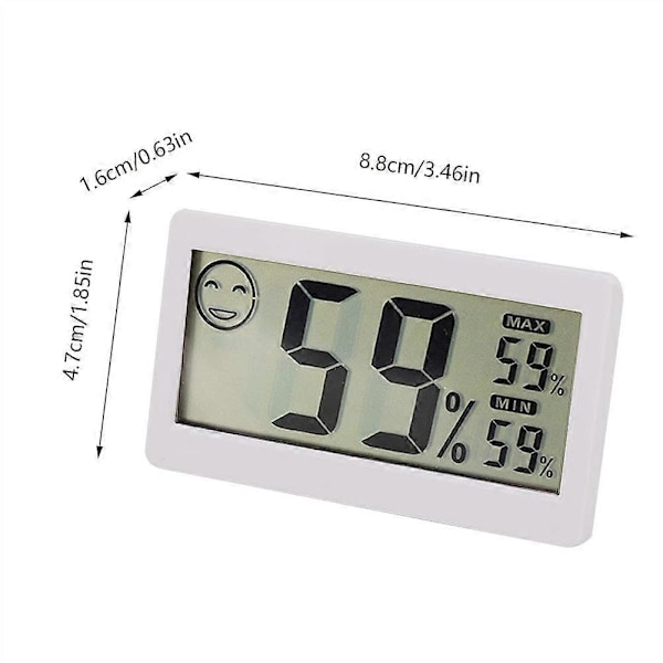 Digital Hygrometer, Inomhus Termometer, Luftfuktighetsmätare för Hemmet, 2-i-1 Monitor, för Växthus Kontor Hotell