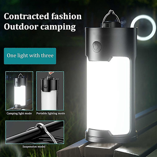 800 Lumen Batteridriven Bärbar Vattentät Campinglykta Stark Utomhusbelysning för Vandring Fiske Resor Nödsituationer