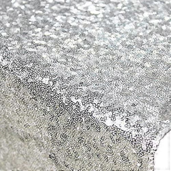 Paljettbordslöpare SILVER-12X108in Glitter SILVER Bordslöpare