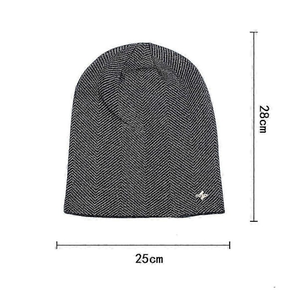 Herr Vinter Varm Mössa Vuxen Stickad Casual Beanies Bomull Ullhattar