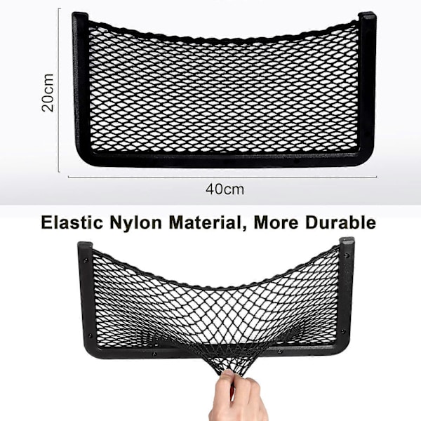 3 st Bilförvaringsnät 40 * 20 CM Bilficka Organizer Väska för Redskap/Husvagnar/Båtar/Hemma (Elastiskt Nät)