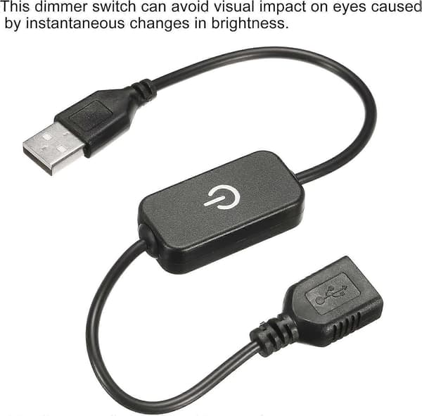 LED Touch Inline Dimmer 5V 3A USB-kabel Touch Switch Controller för Enfärgad Emitter Diod Strip Ljusarmatur, Svart