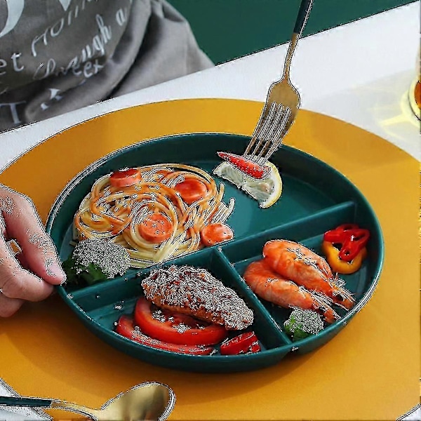 Portionskontroll Middagstallrik För Vuxna Med 3 Fack - Viktigt Tillbehör För Hemmaköket