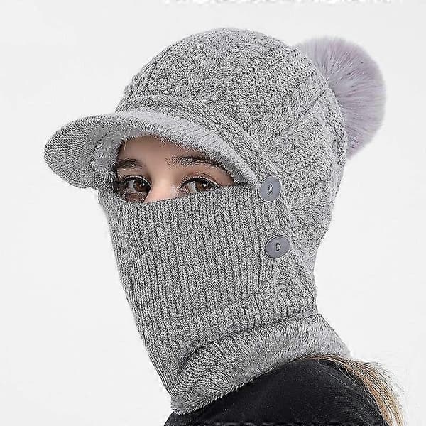 3 i 1 Vinter Full Face Nackskydd Vindtät Varm Ski Baseball Keps (röd)