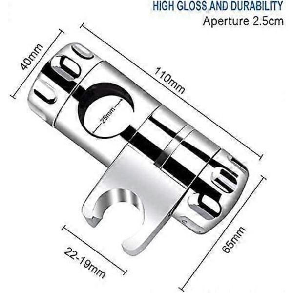 Handduschhållare, Väggstång Duschstång Justerbar Skåra ABS-plast Kromfinish, 18-25mm Ytterdiameter Slide
