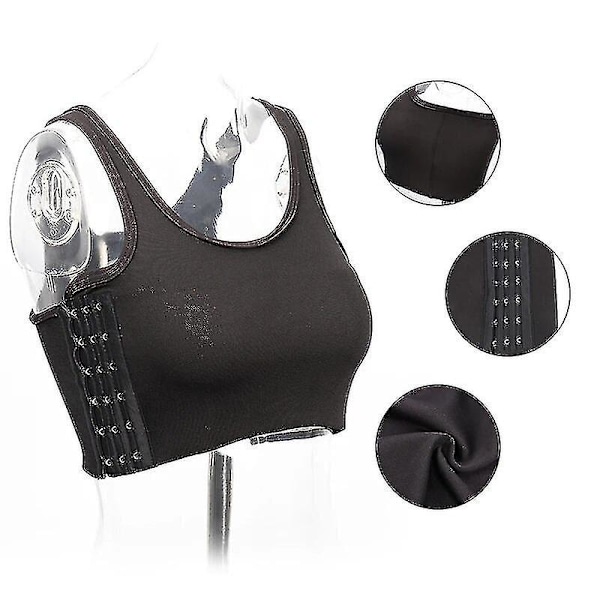 Bröstbindare för Kvinnor Tomboy Lesbisk Korsett Transvestit Sommar Sidospänne Kort Linne Underkläder Formare Bustier Bröstbindare KR-rx