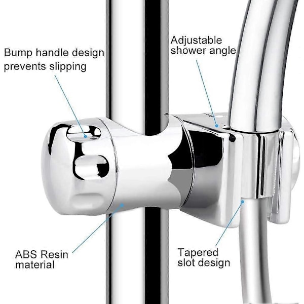 Handduschhållare, Väggstång Duschstång Justerbar Skåra ABS-plast Kromfinish, 18-25mm Ytterdiameter Slide
