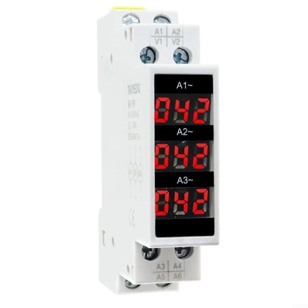 Trefas Din-skena Amperemeter, 3-siffrig Trefasdisplay, 3-fas Digital Display, Modulär Strömmätare Indikator