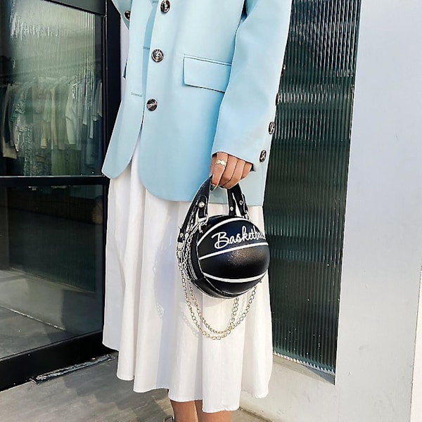 Chic Dam Handväska Rund Läder Crossbody Axelväska