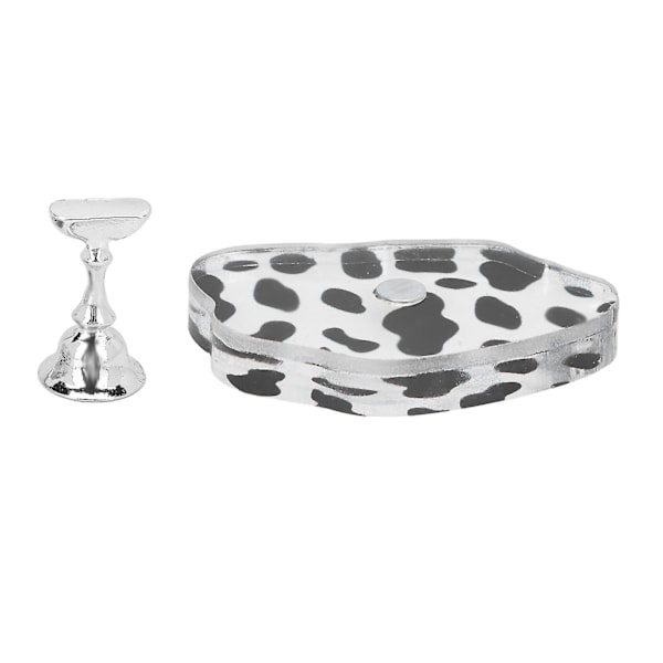 Akryl Nagelkonst Displayställ - Portabel Hemmasalong DIY Övnings Nagelspetshållare - Nybörjar Nagelartist - Silver