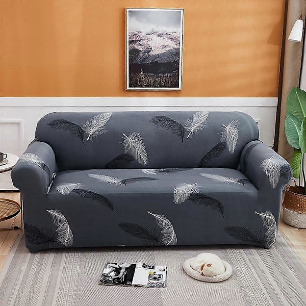 Stretch Sofföverdrag med Armstöd Grå 1-Sits Sofföverdrag Universal Elastiskt Möbelskydd (90-140cm)