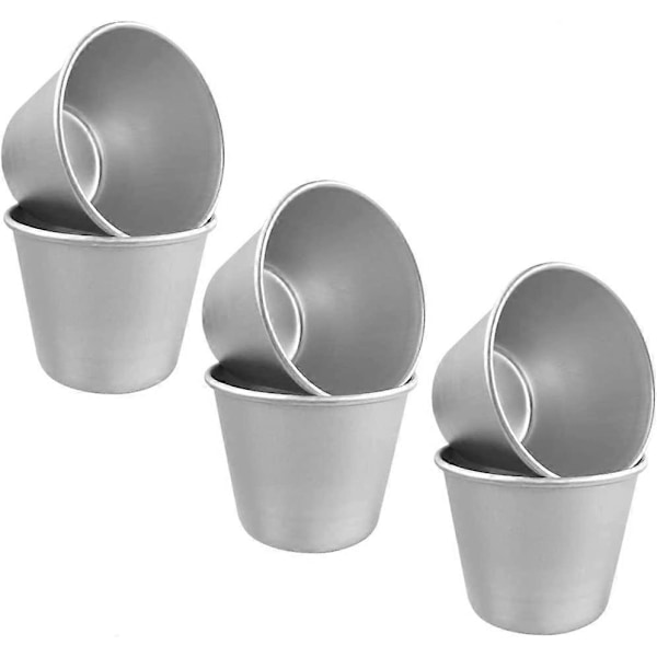 Mini Puddingform, 6 Delar Kakform Återanvändbar Non-Stick Bakplåtspapper DIY Kakformar Lätt att Rengöra för Pudding Tårtor