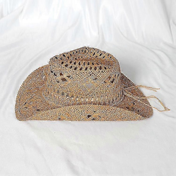 Handgjord Piercad Cowboyhatt Bredbrättad Sommar Strand Solhatt