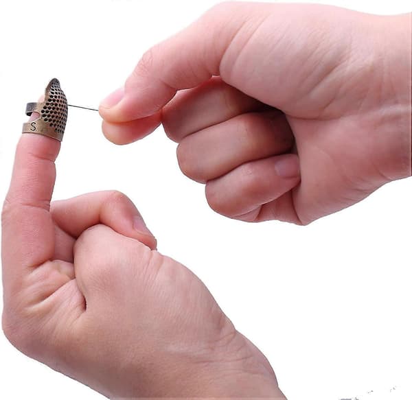 4 st Sömnadsskydd, Metall Koppar Sömnadsskydd Finger Protector, Två Storlekar 4 st